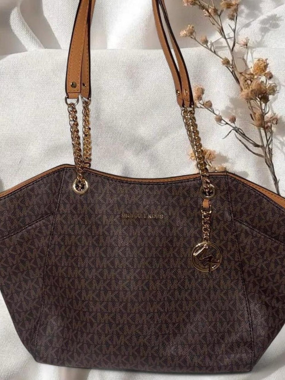 Michael Kors Jet Set Large Signature Logo Shoulder Bag - Picture 2 of 8